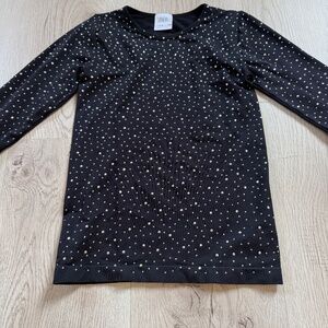 ZARA Girls Rhinestone Long Sleeve Top  Black  Sz.9-10Y